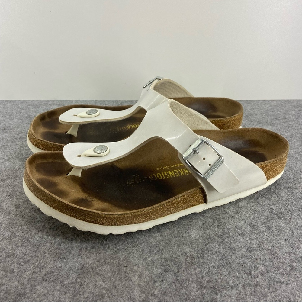 Birkenstock Gizeh Birko-Flor White Slip On Thong Sandals Women’s Size 41 or US10